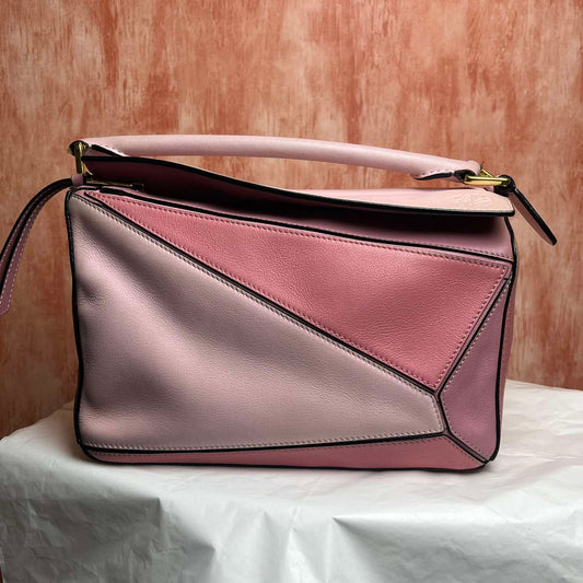 Loewe Puzzle Bag Tricolor Pink Small