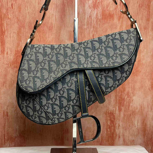 Christian Dior Oblique - Saddle Blue 10"L x 8"H x 2.5"W