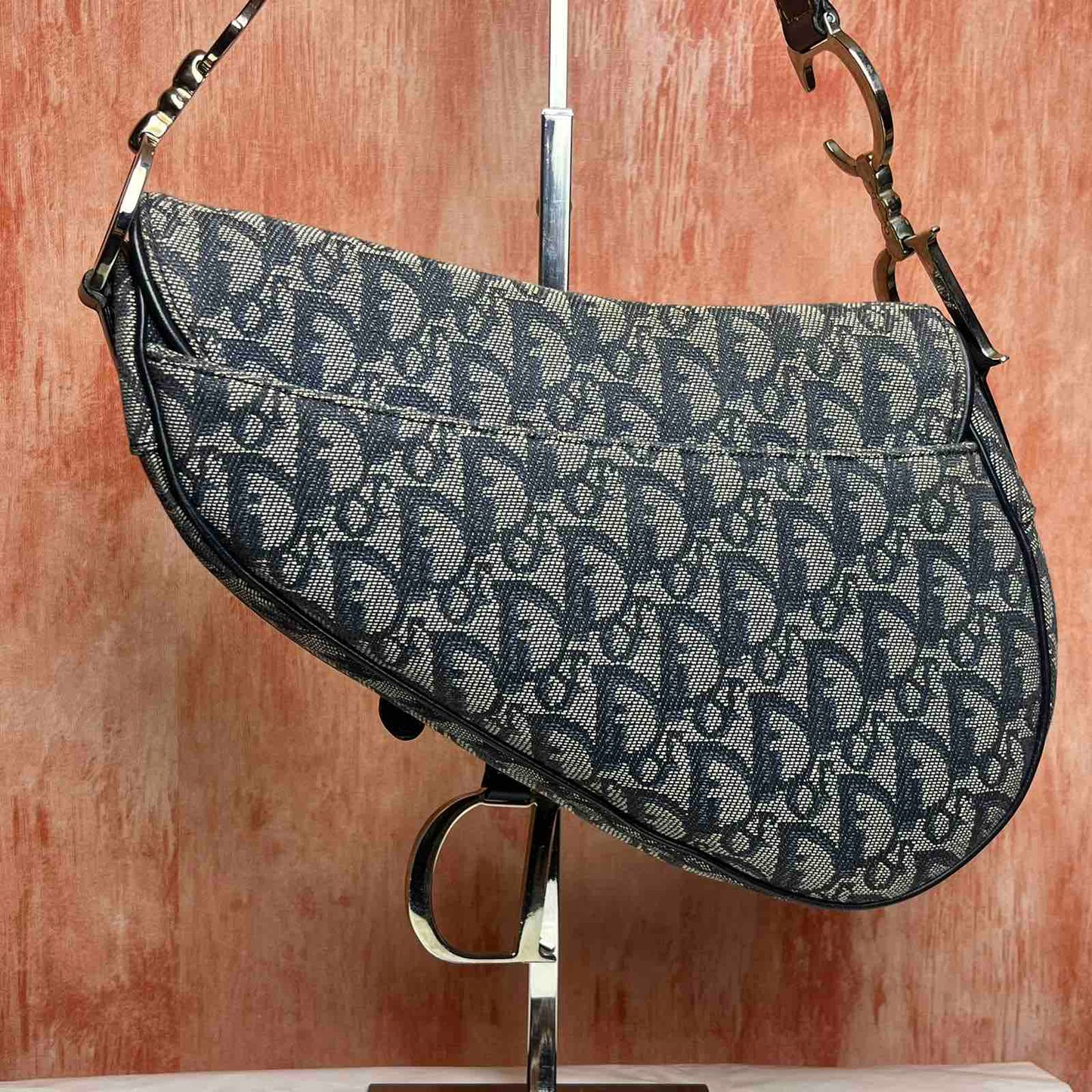 Christian Dior Oblique - Saddle Blue 10"L x 8"H x 2.5"W