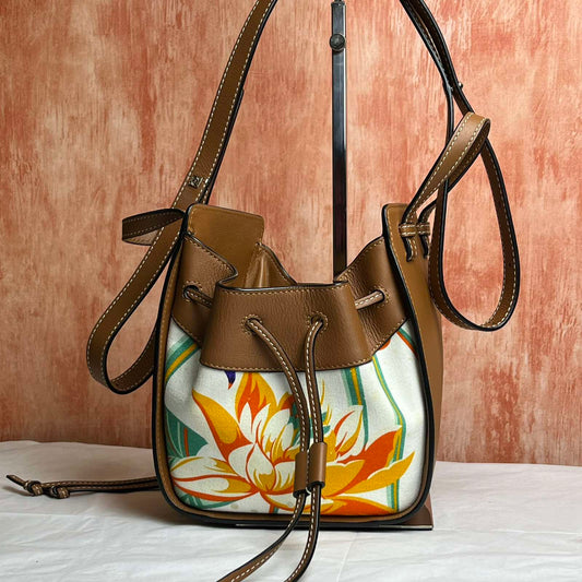 Loewe Mini Hammock Floral 7 ½"H x 4 ½"W x 6"D