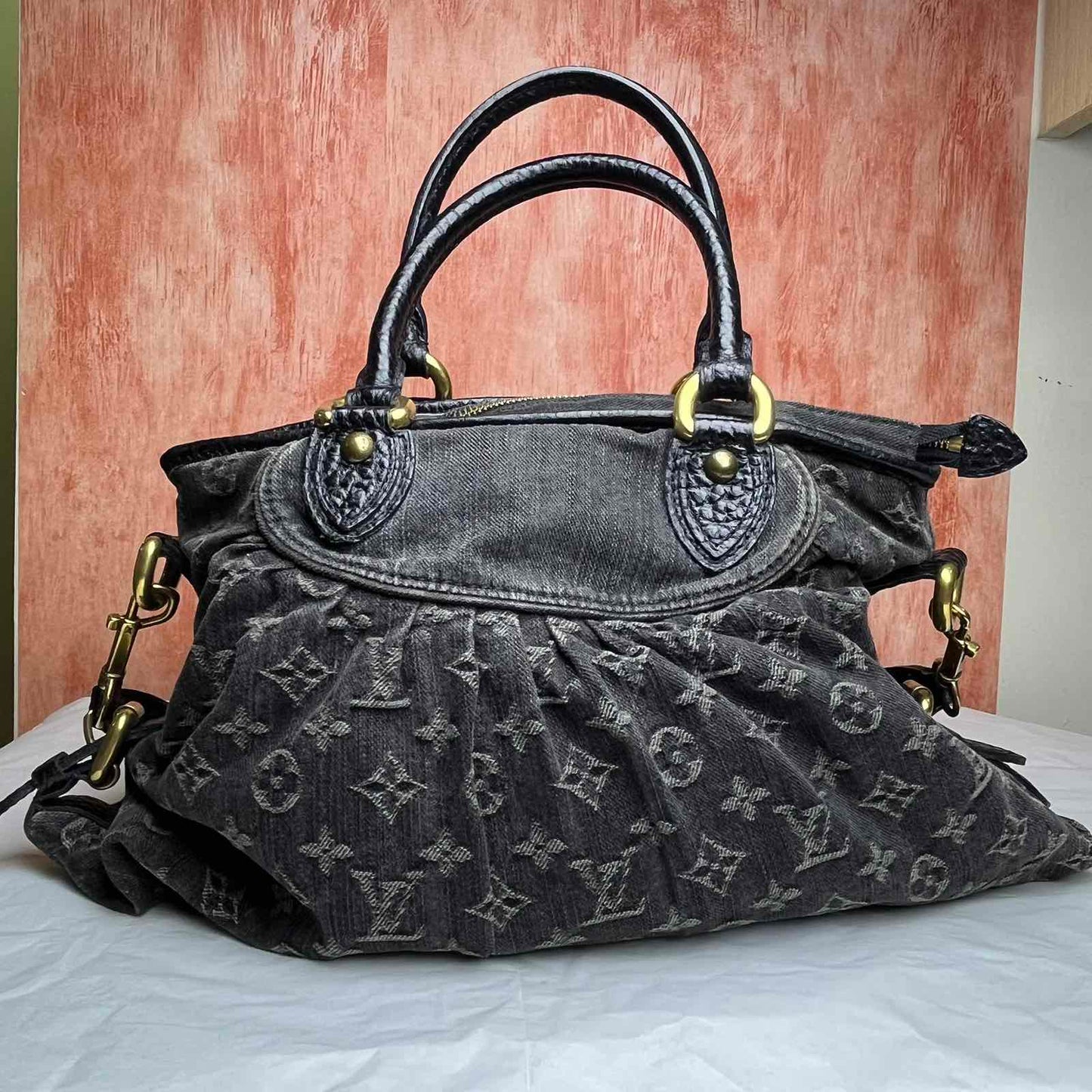 Louis Vuitton	Denim Neo Cabby - Monogram Canvas 9.4"H x 14.2"L x 5.5"W