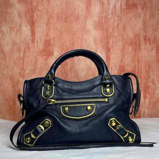Balenciaga City Mini - Navy Blue 6.2"H x 9.4"L x 3.1"W
