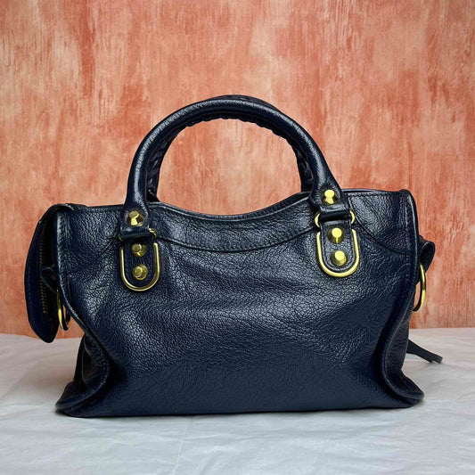 Balenciaga City Mini - Navy Blue 6.2"H x 9.4"L x 3.1"W