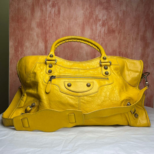 Balenciaga Part Time Bag - Yellow 9.4"H x 16.5"L x 7.9"W