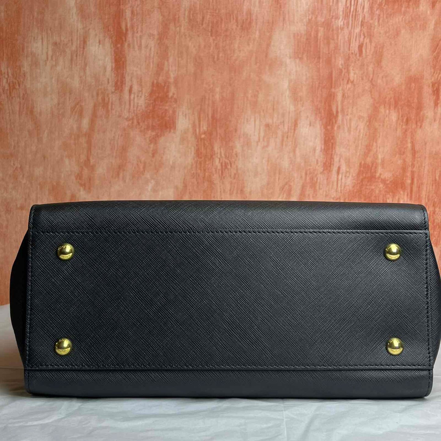 Salvatore Ferragamo Leather Becky Bag – Black 7.9"H x 9.8"L x 4.3"W
