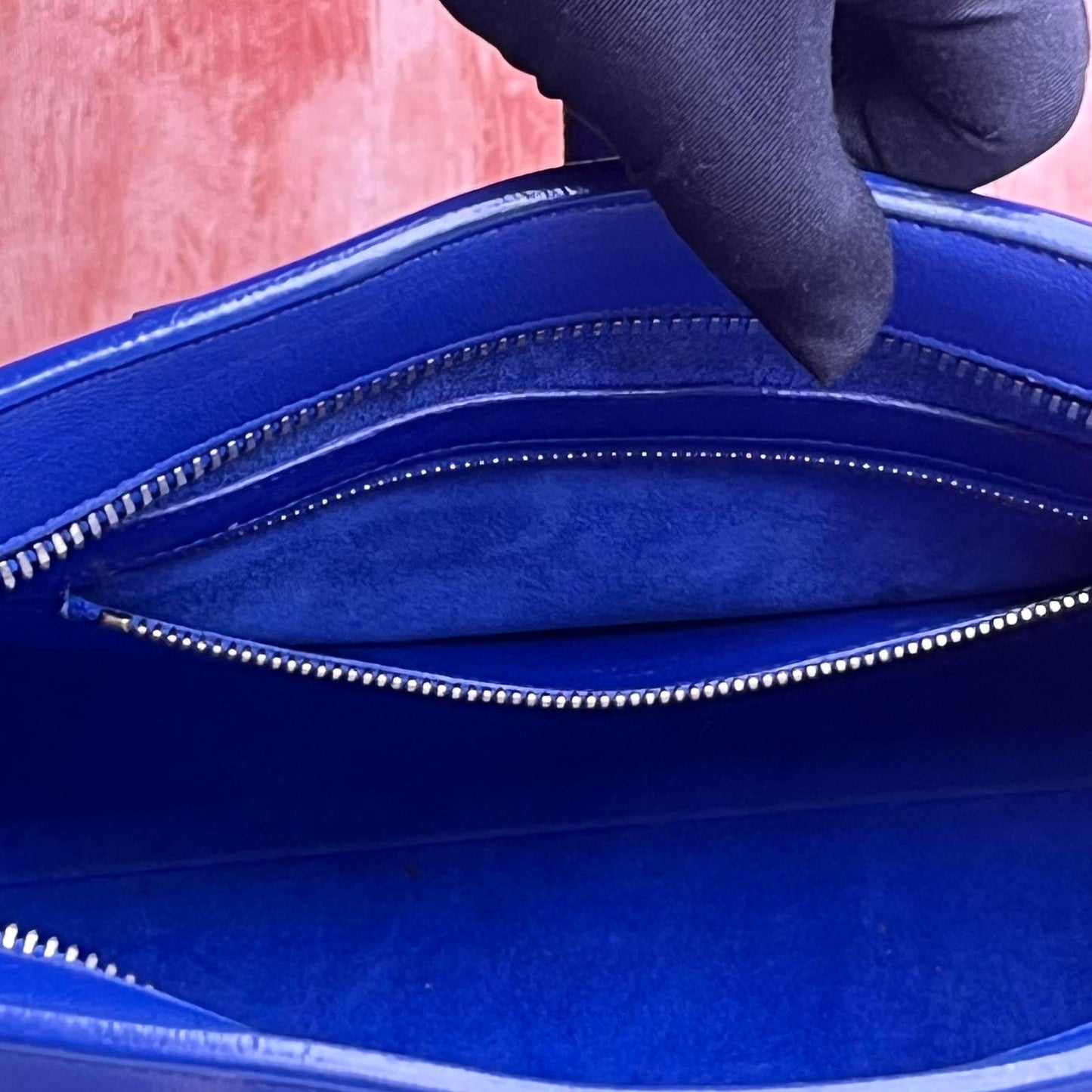 YSL Cabas Small Tote Blue – 8.6"H x 12.5"L x 6.2"W