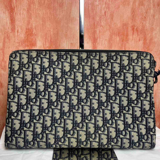 Dior Zipped Pouch – 5.5"H x 7.9"L x 0.4"W