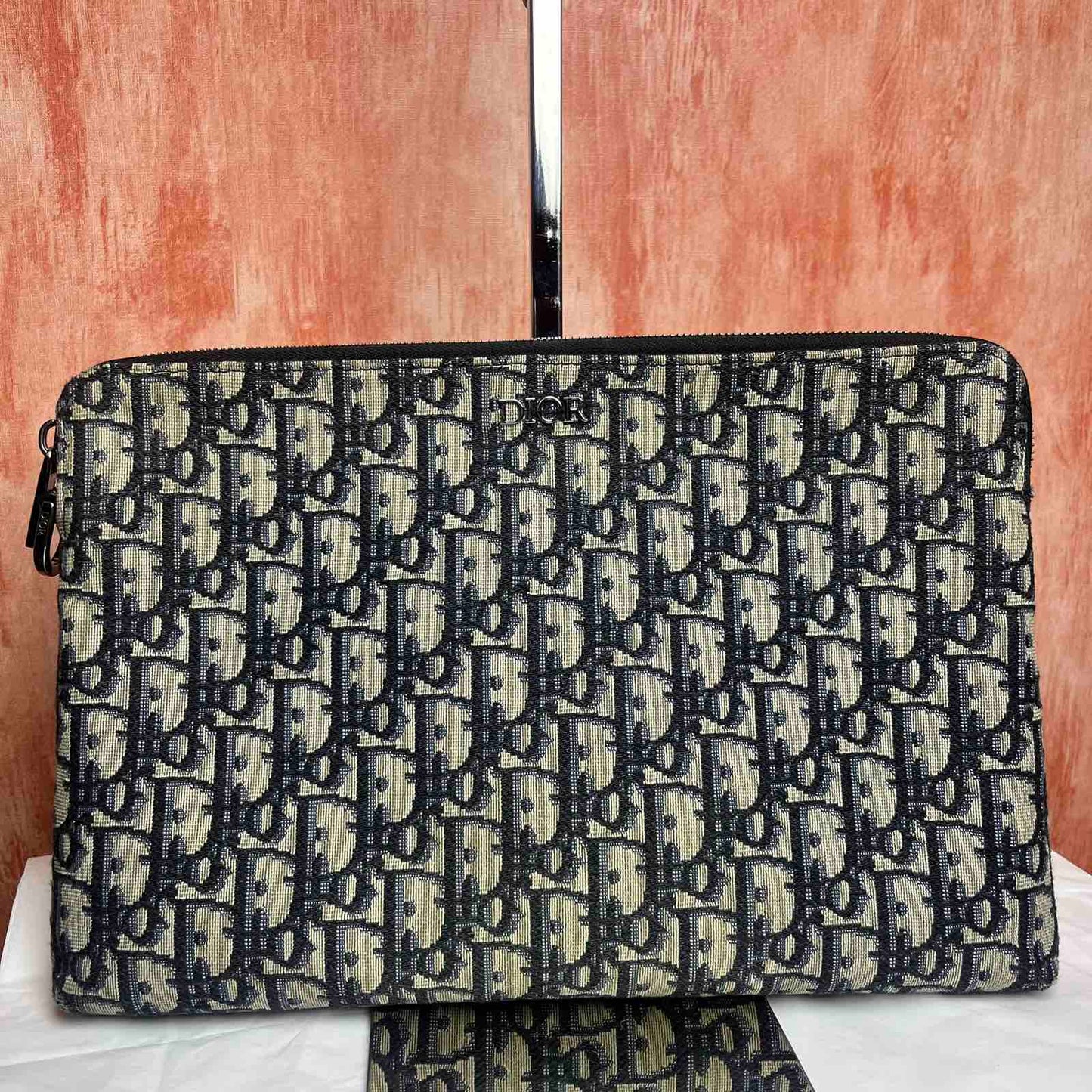 Dior Zipped Pouch – 5.5"H x 7.9"L x 0.4"W