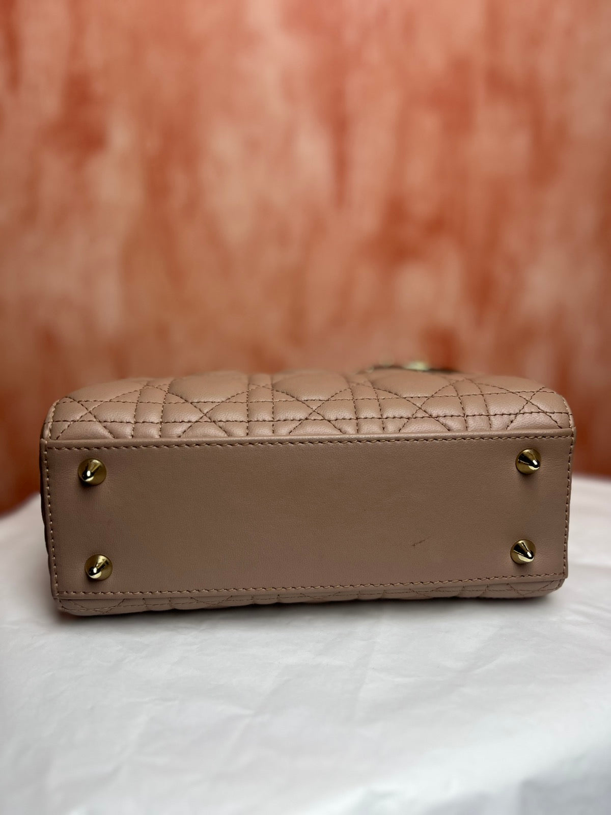 Dior Small Lady Dior My ABCDior Bag, Sand – 6.7"H x 8.3"L x 4.3"W