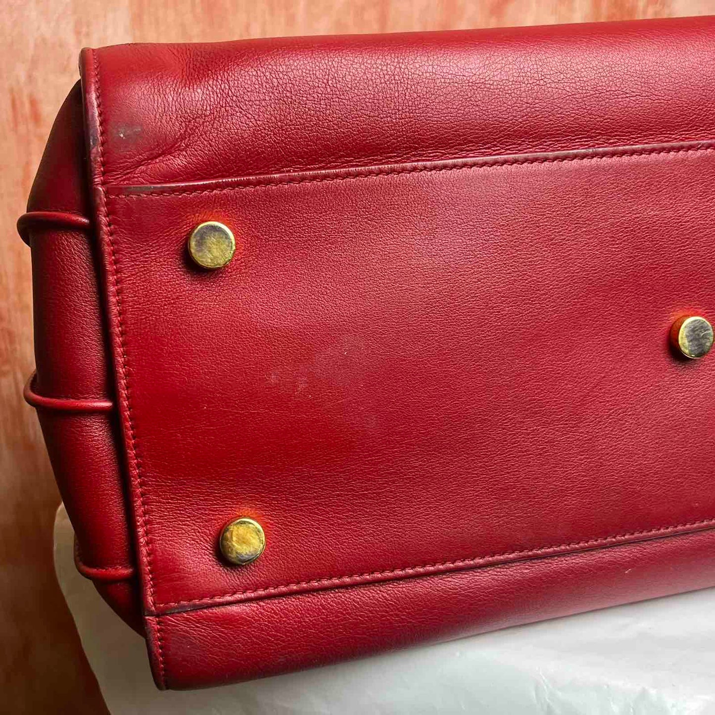 YSL Large Sac De Jour Red – 10.5"H x 14.2"L x 7.1"W