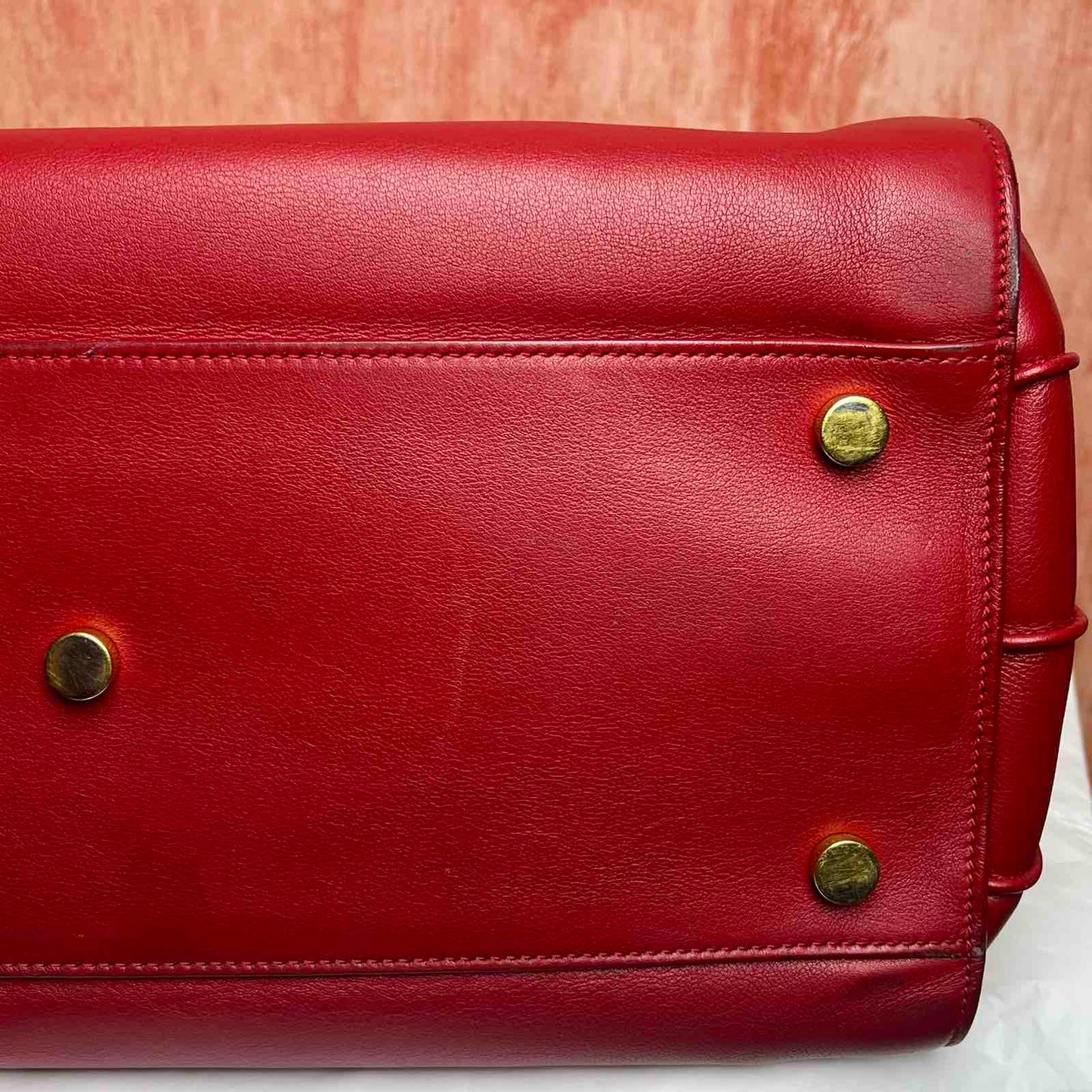 YSL Large Sac De Jour Red – 10.5"H x 14.2"L x 7.1"W