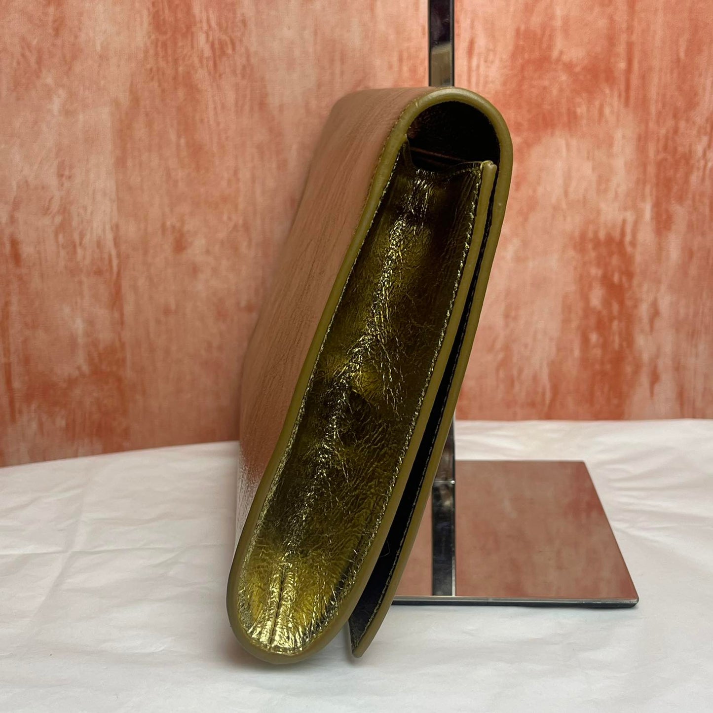 YSL Large Belle De Jour Clutch – Gold 6.3"H x 11.8"L x 1.6"W
