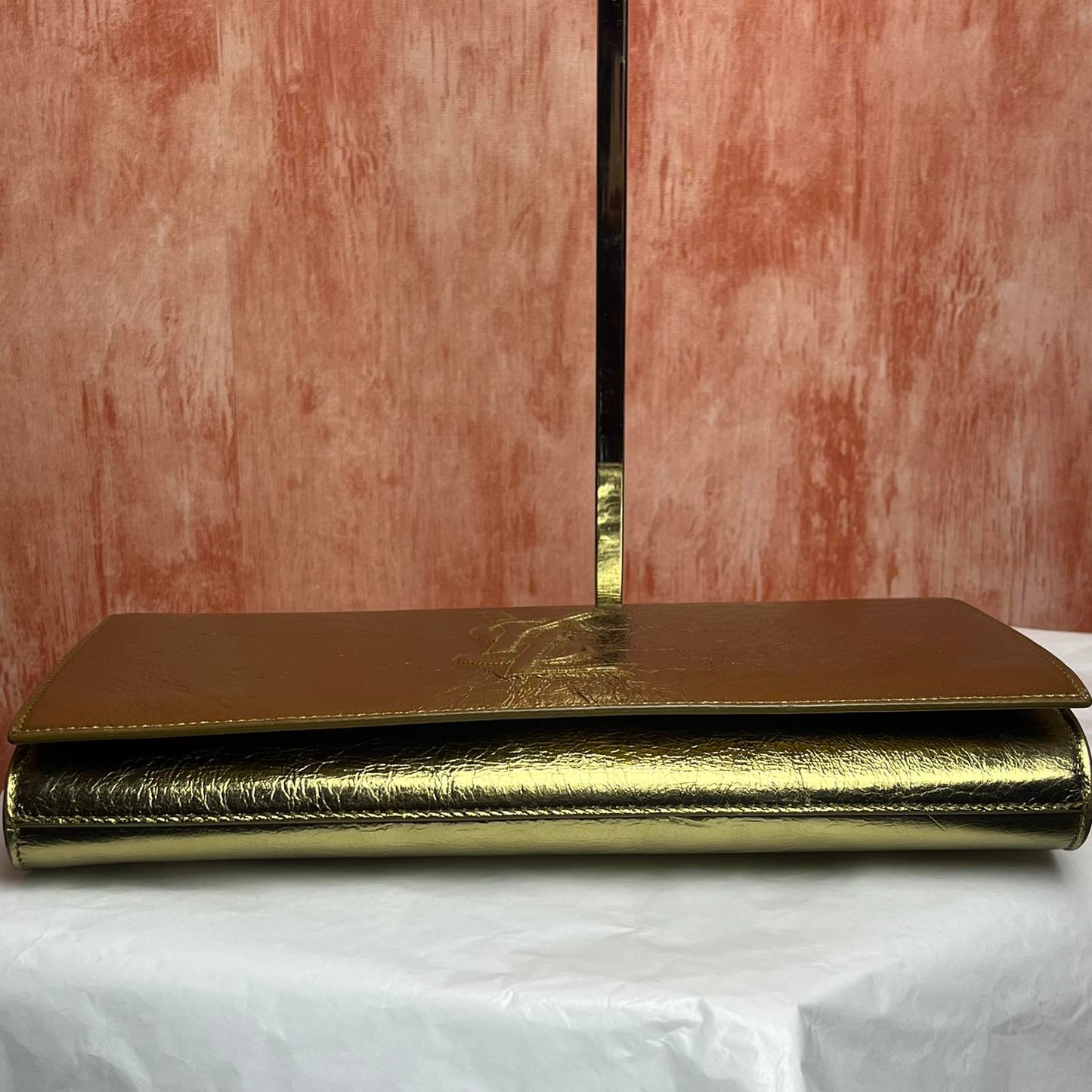 YSL Large Belle De Jour Clutch – Gold 6.3"H x 11.8"L x 1.6"W