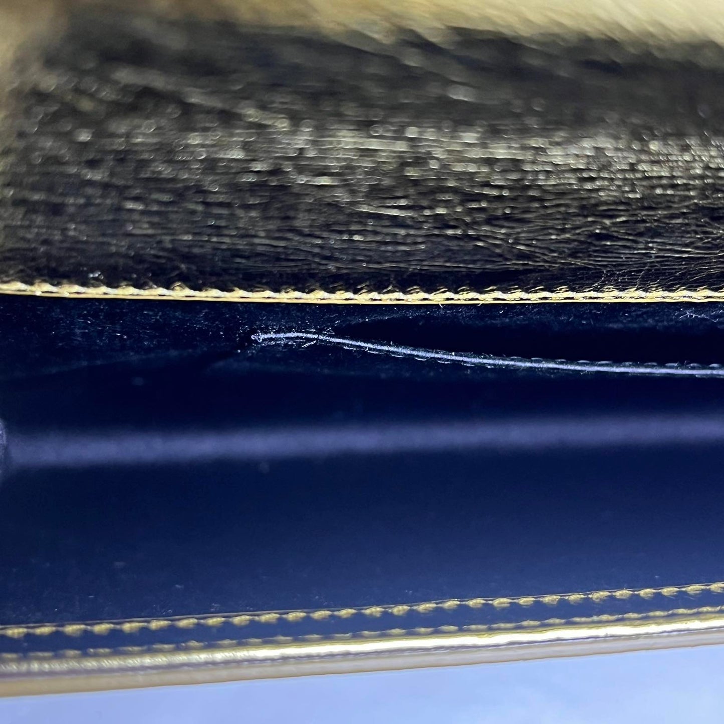 YSL Large Belle De Jour Clutch – Gold 6.3"H x 11.8"L x 1.6"W