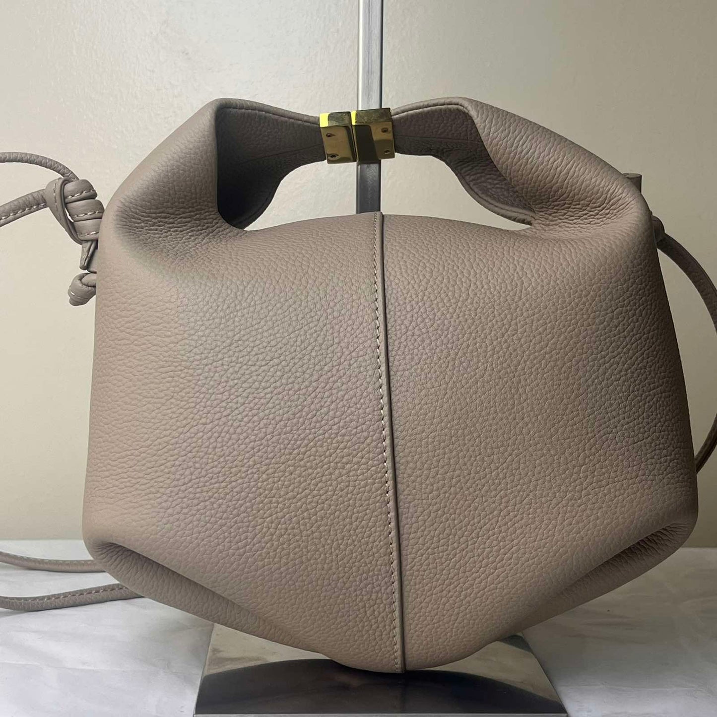 Polène Béri Taupe – 7.9"H x 9.8"L x 4.7"W
