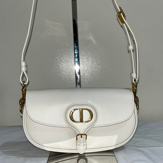Dior Bobby East-West Bag White – 5"H x 9.5"L x 2.5"W