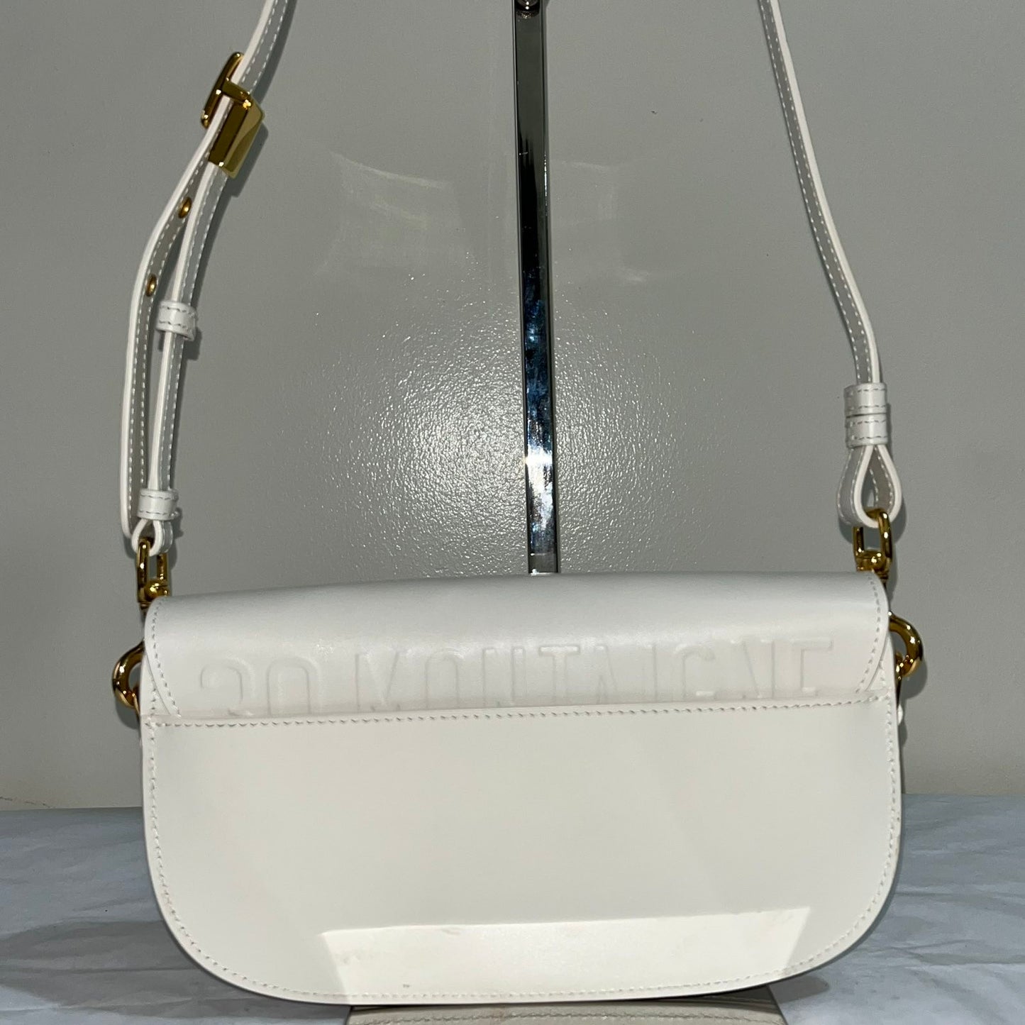 Dior Bobby East-West Bag White – 5"H x 9.5"L x 2.5"W