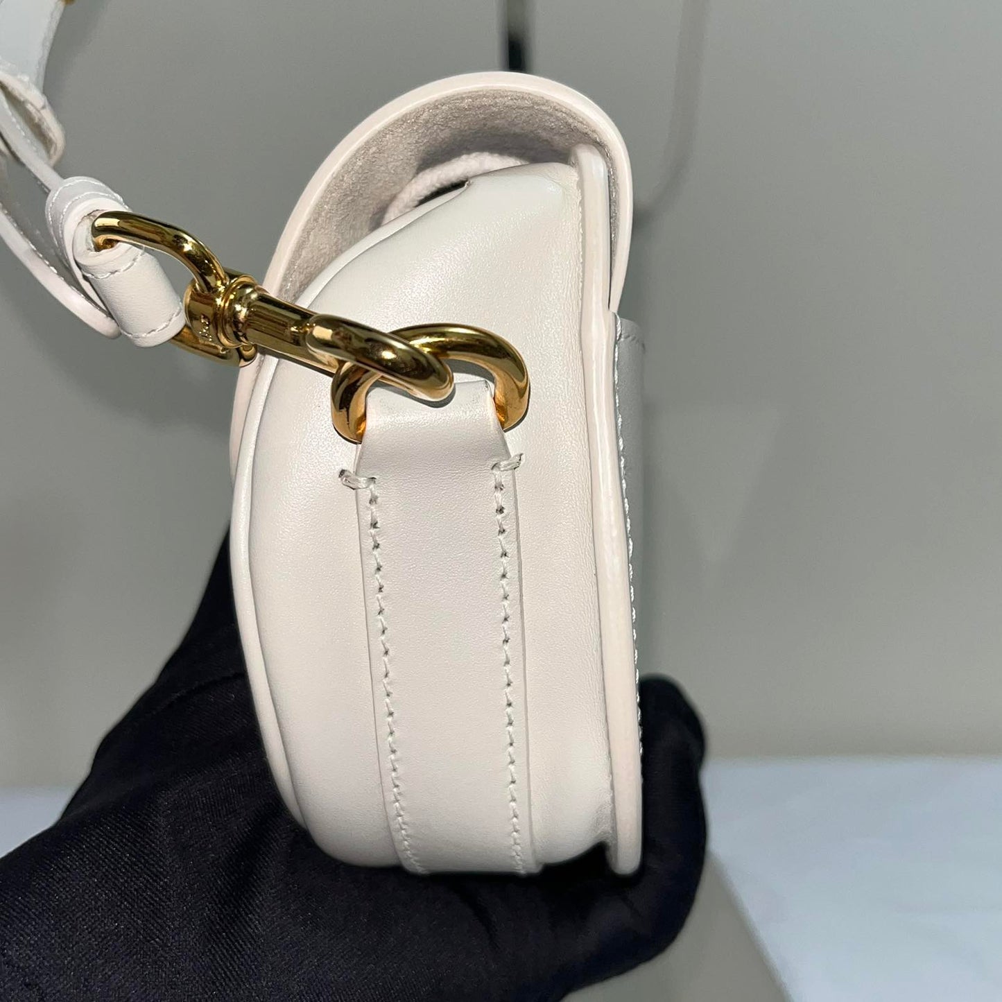 Dior Bobby East-West Bag White – 5"H x 9.5"L x 2.5"W