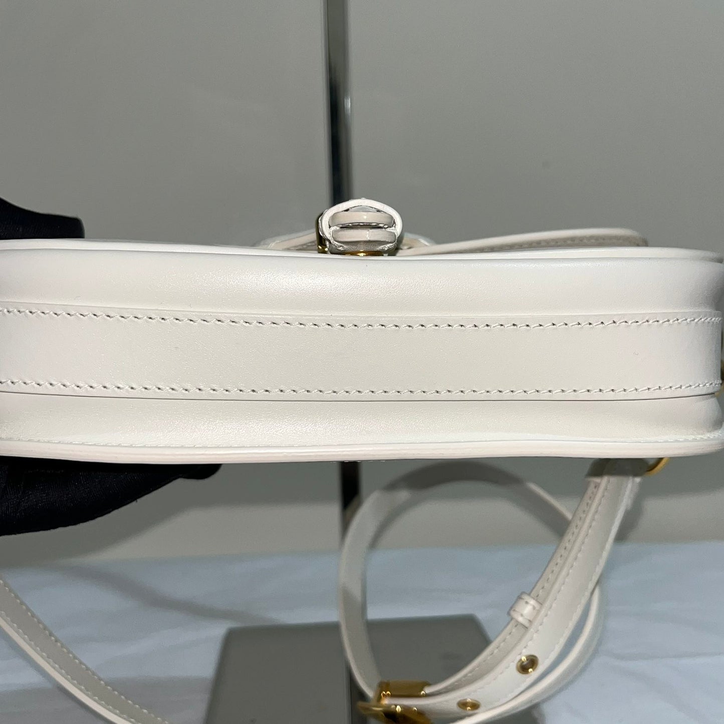 Dior Bobby East-West Bag White – 5"H x 9.5"L x 2.5"W