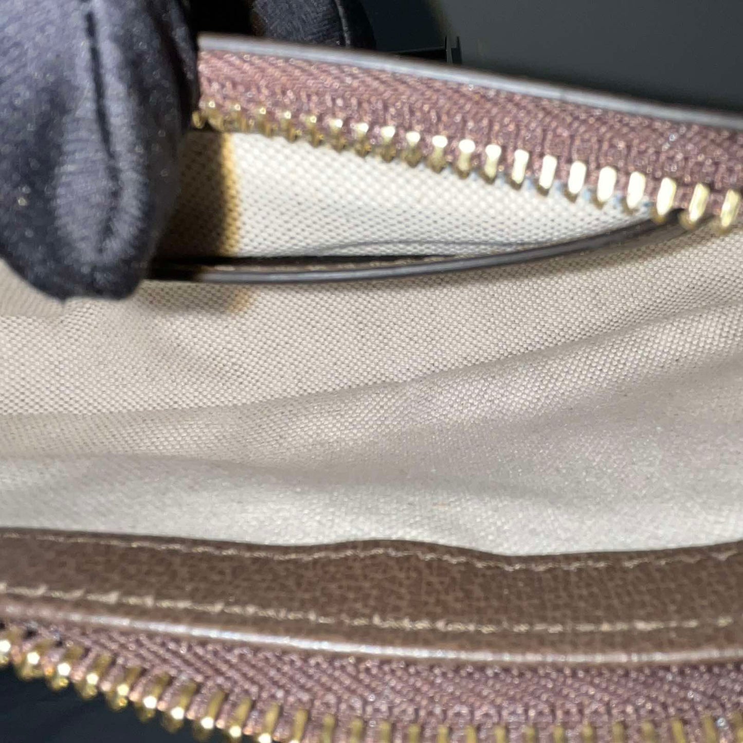 Gucci Ophidia Mini Bag, Beige and Ebony Canvas – 6.5"H x 7.5"L x 2"W