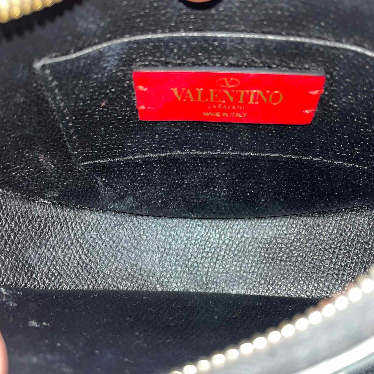 Valentino Garavani Grainy Calfskin Mini Black – 5.5"H x 7.5"L x 2.4"W