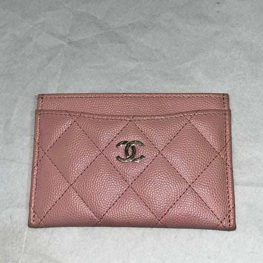 Chanel Card Holder, 22C Pink Caviar – 3"H x 4.3"L