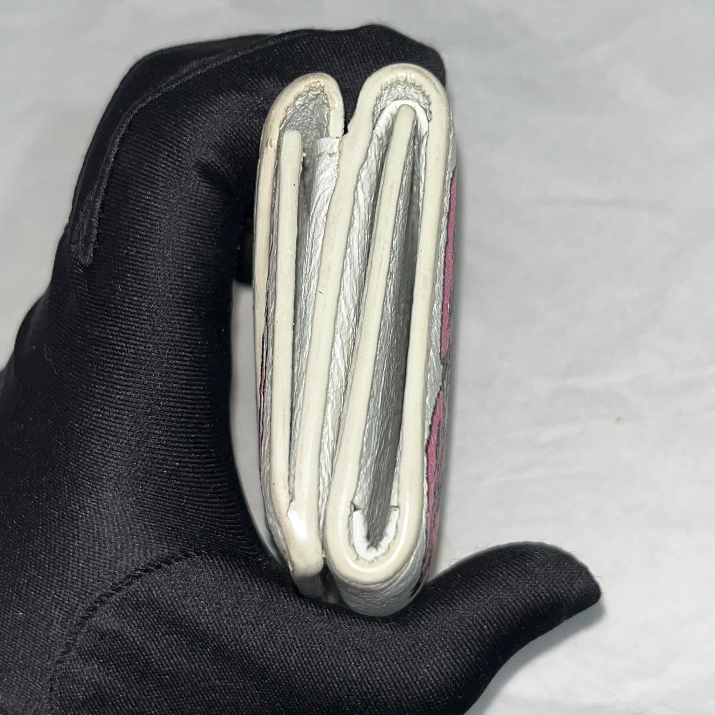 Balenciaga Papier Mini Wallet Graffiti, White – 2.6"H x 3.9"L x 1"W