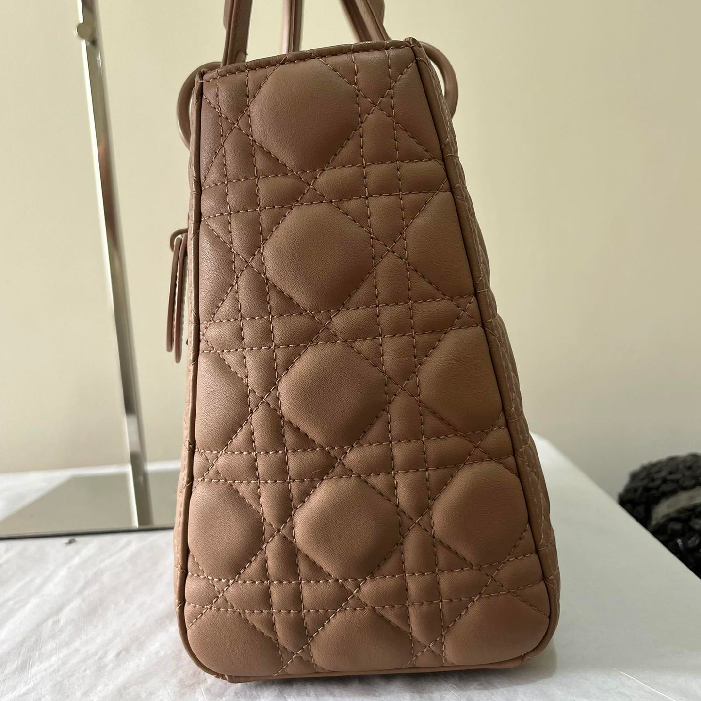Dior Lady Dior My ABCDior Bag Beige – 7.9"H x 9.4"L x 4.3"W