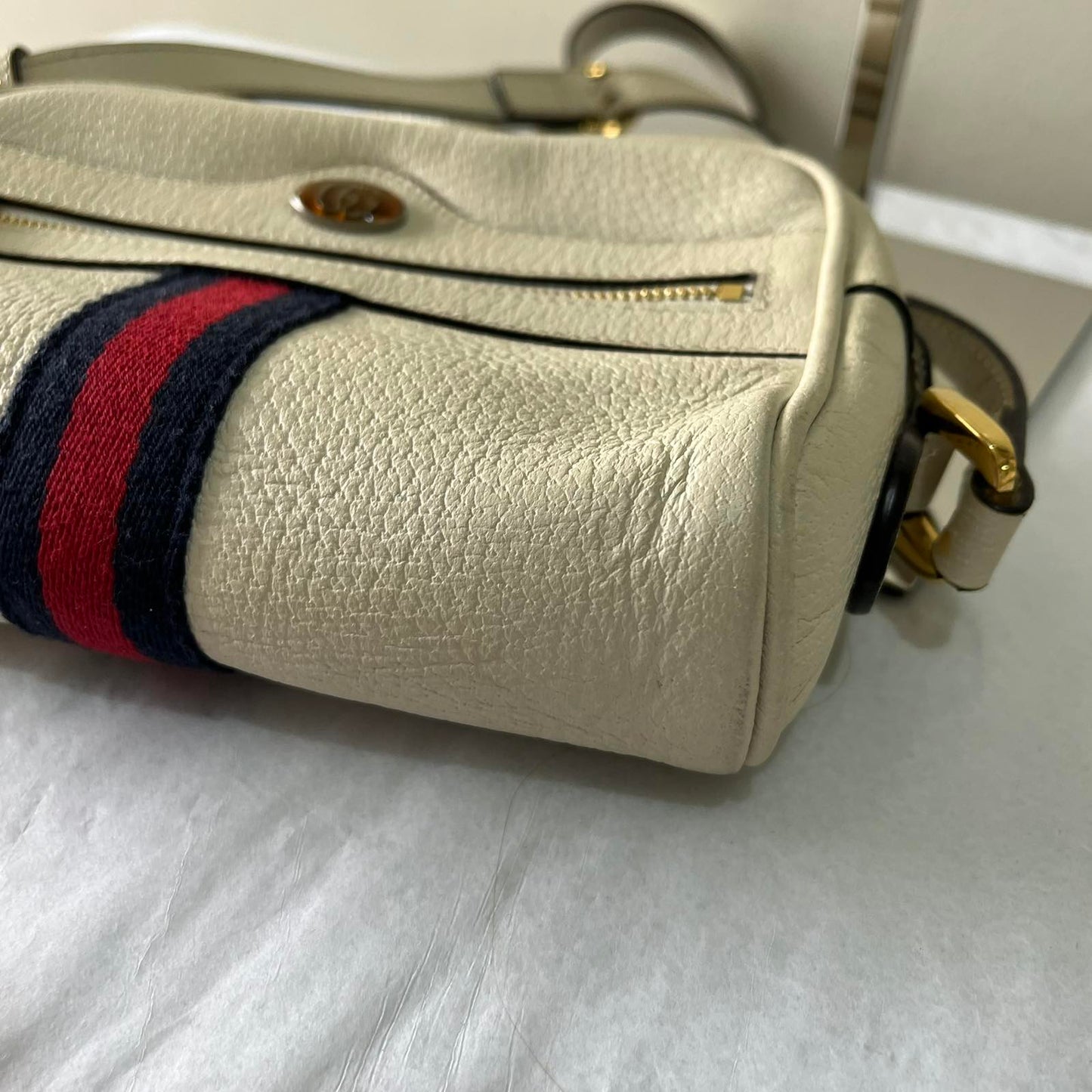Gucci Mini Ophidia Crossbody Bag – 6.5"H x 7.5"L x 2"W