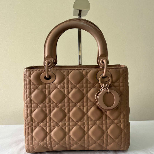 Dior Lady Dior My ABCDior Bag Beige – 7.9"H x 9.4"L x 4.3"W