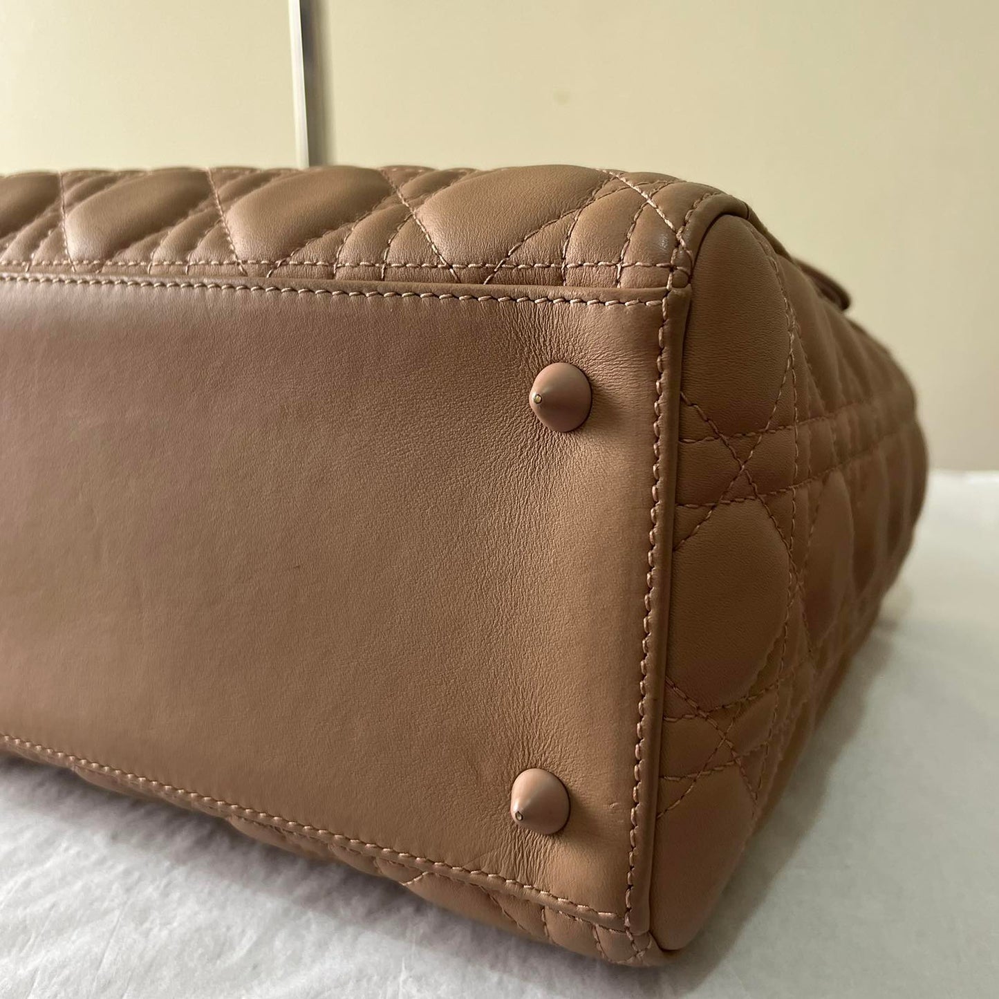 Dior Lady Dior My ABCDior Bag Beige – 7.9"H x 9.4"L x 4.3"W