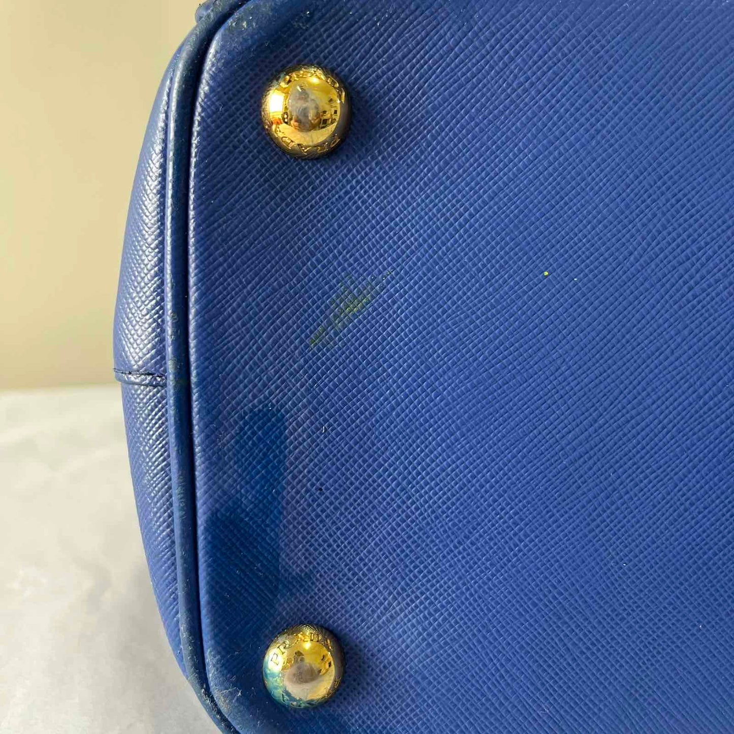 Prada Galleria Saffiano Blue – 9"H x 13"L x 5.5"W