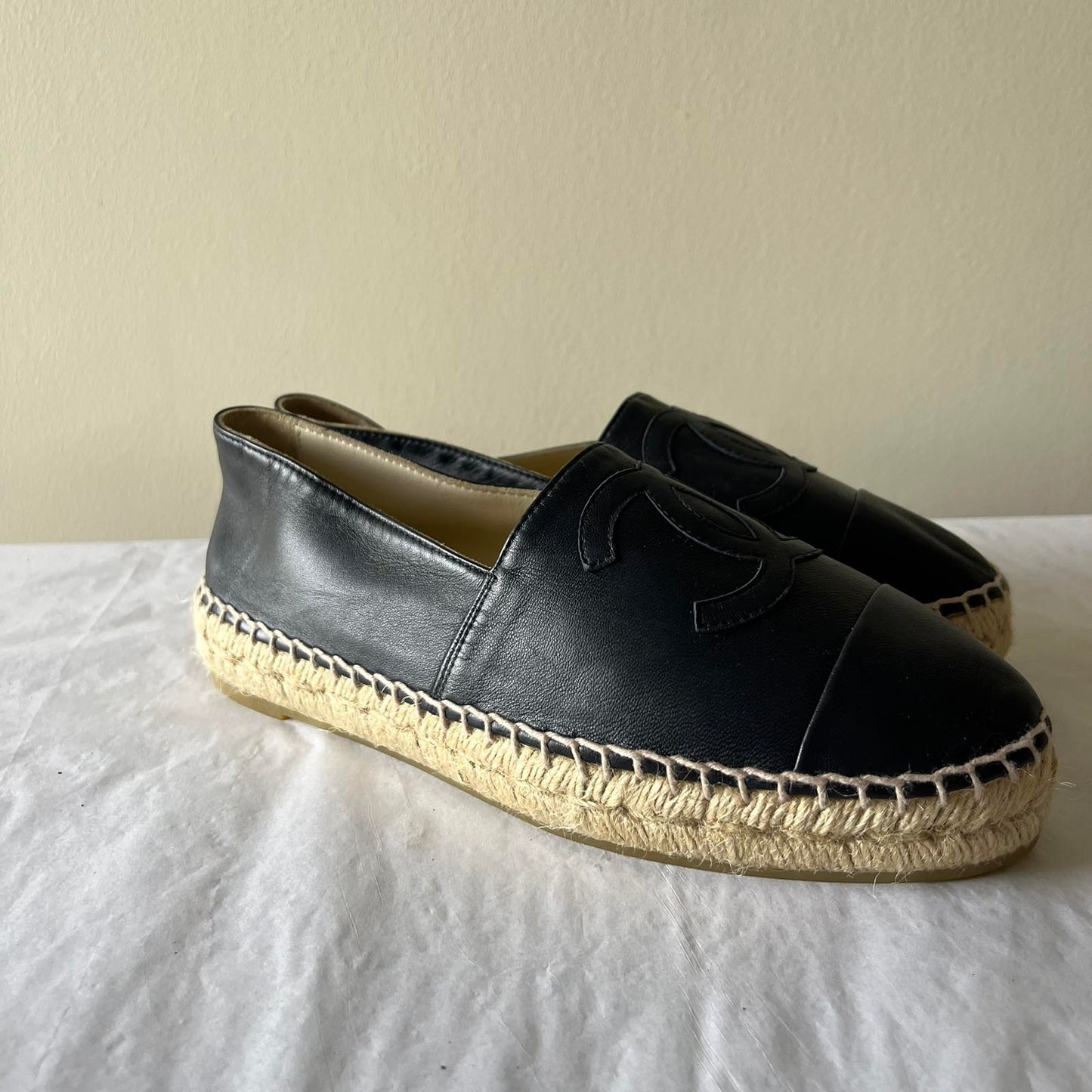 Chanel Espadrille Black – Size 36.5 Women