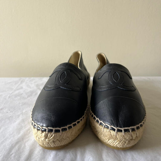 Chanel Espadrille Black – Size 36.5 Women