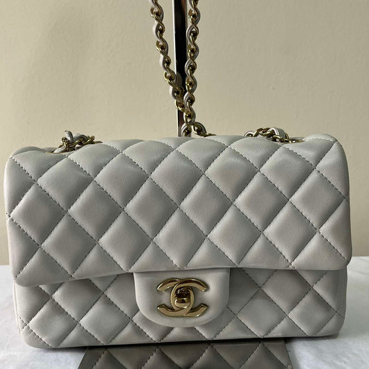 Chanel Mini Classic Flap – 5"H x 8"L x 2"D