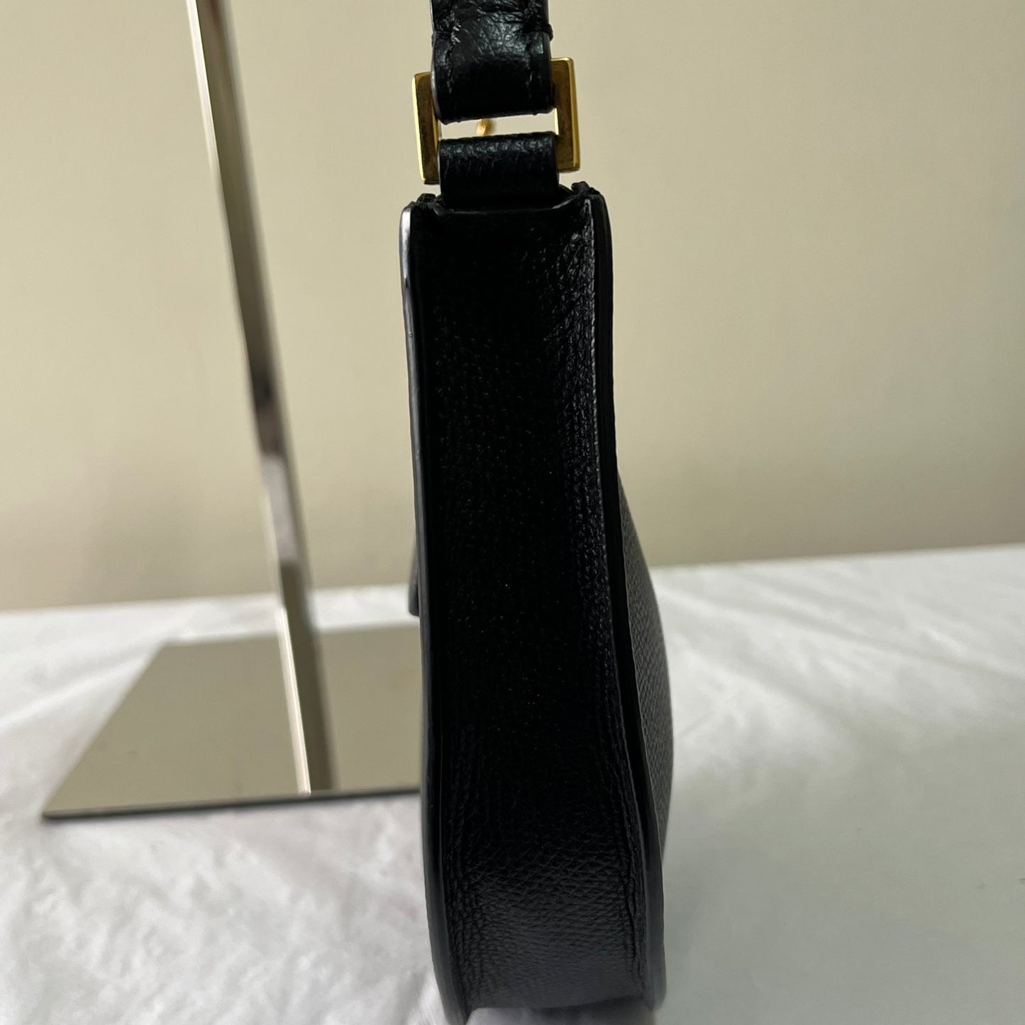 Valentino Garavani Grainy Calfskin Mini Black – 5.5"H x 7.5"L x 2.4"W