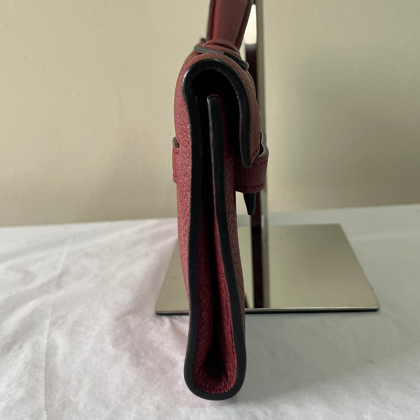 Hermès Kelly Purse Maroon – 7.5"H x 10"L x 3.5"W