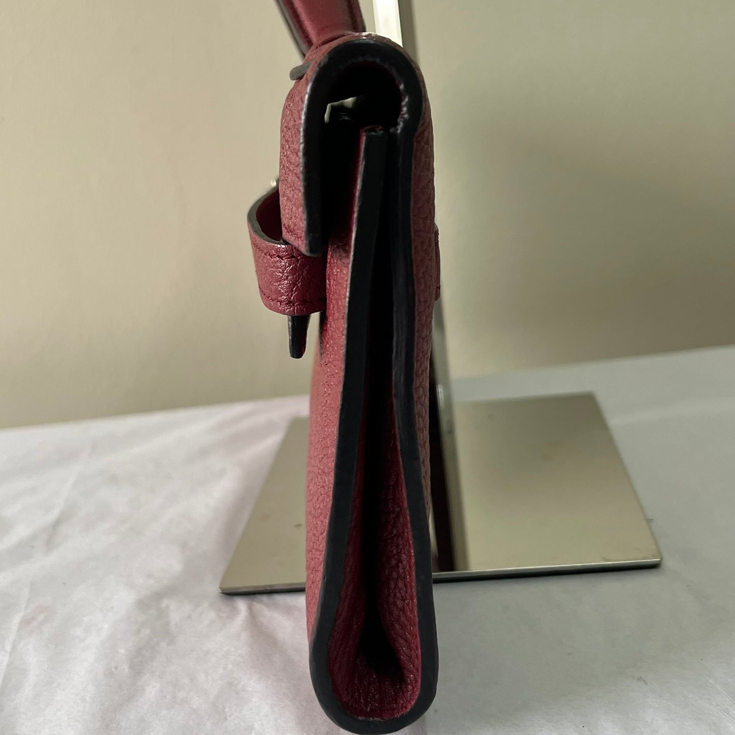 Hermès Kelly Purse Maroon – 7.5"H x 10"L x 3.5"W