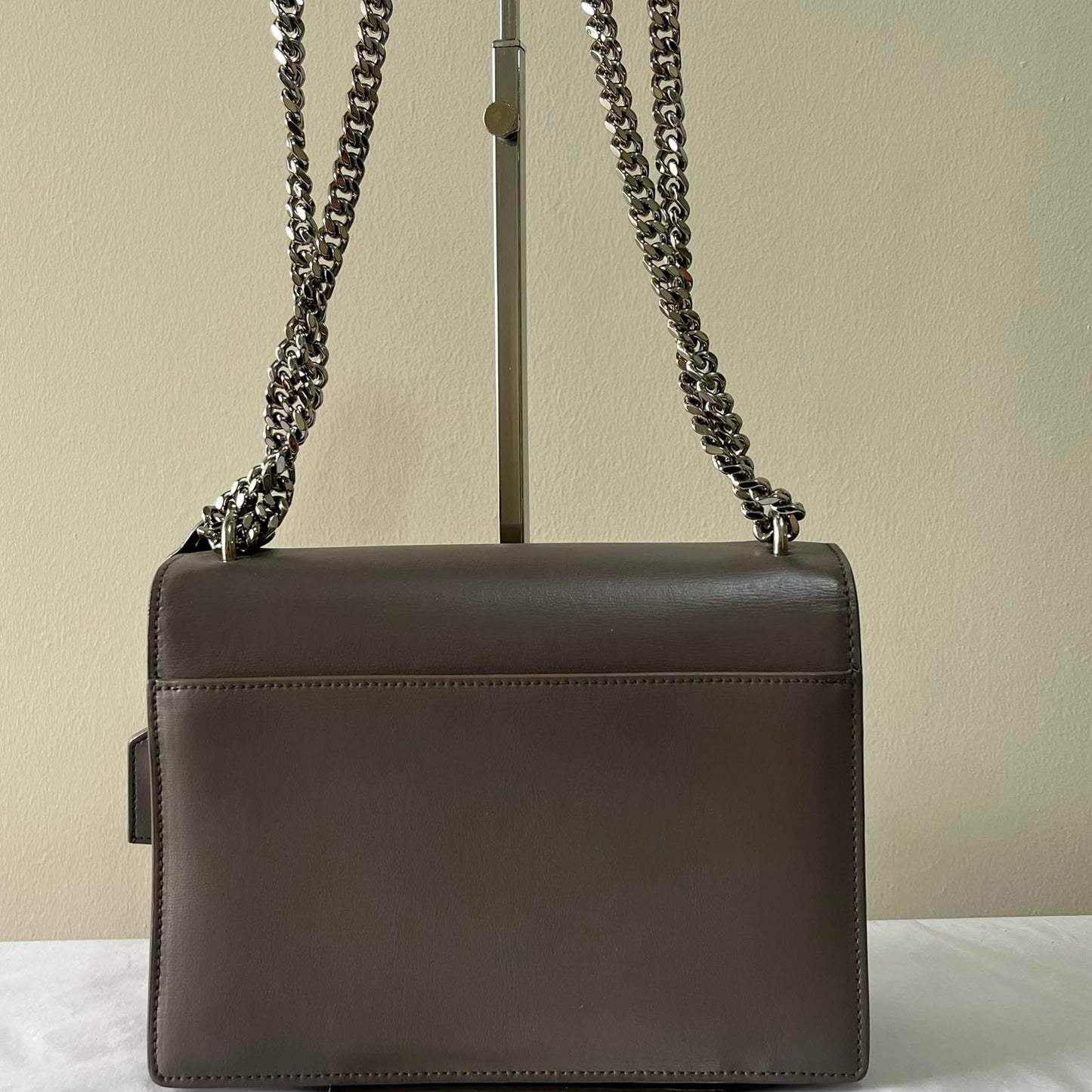 YSL Sunset Medium Smooth Leather - gray – 6.7"H x 8.8"L x 3.1"W
