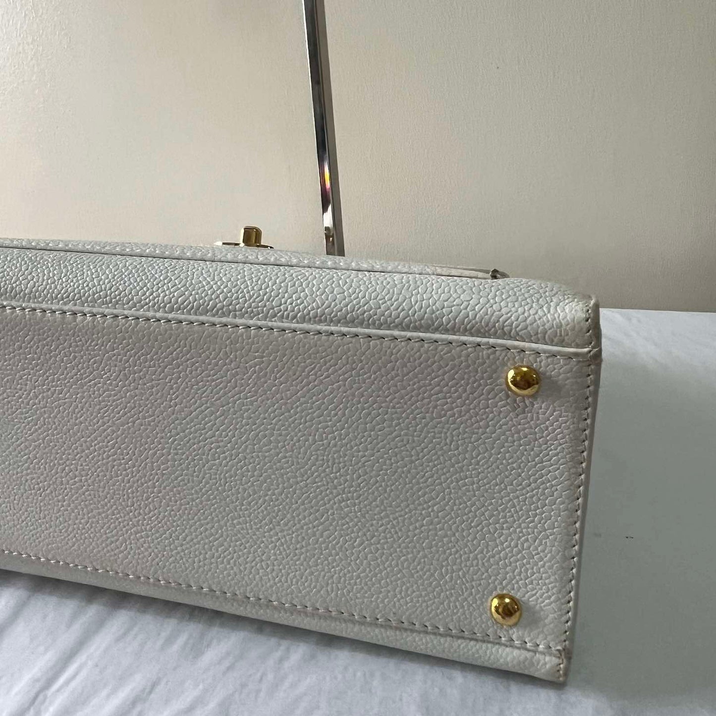 Chanel Caviar Pocket Camera White – 5.5"H x 7.5"L x 2.5"W