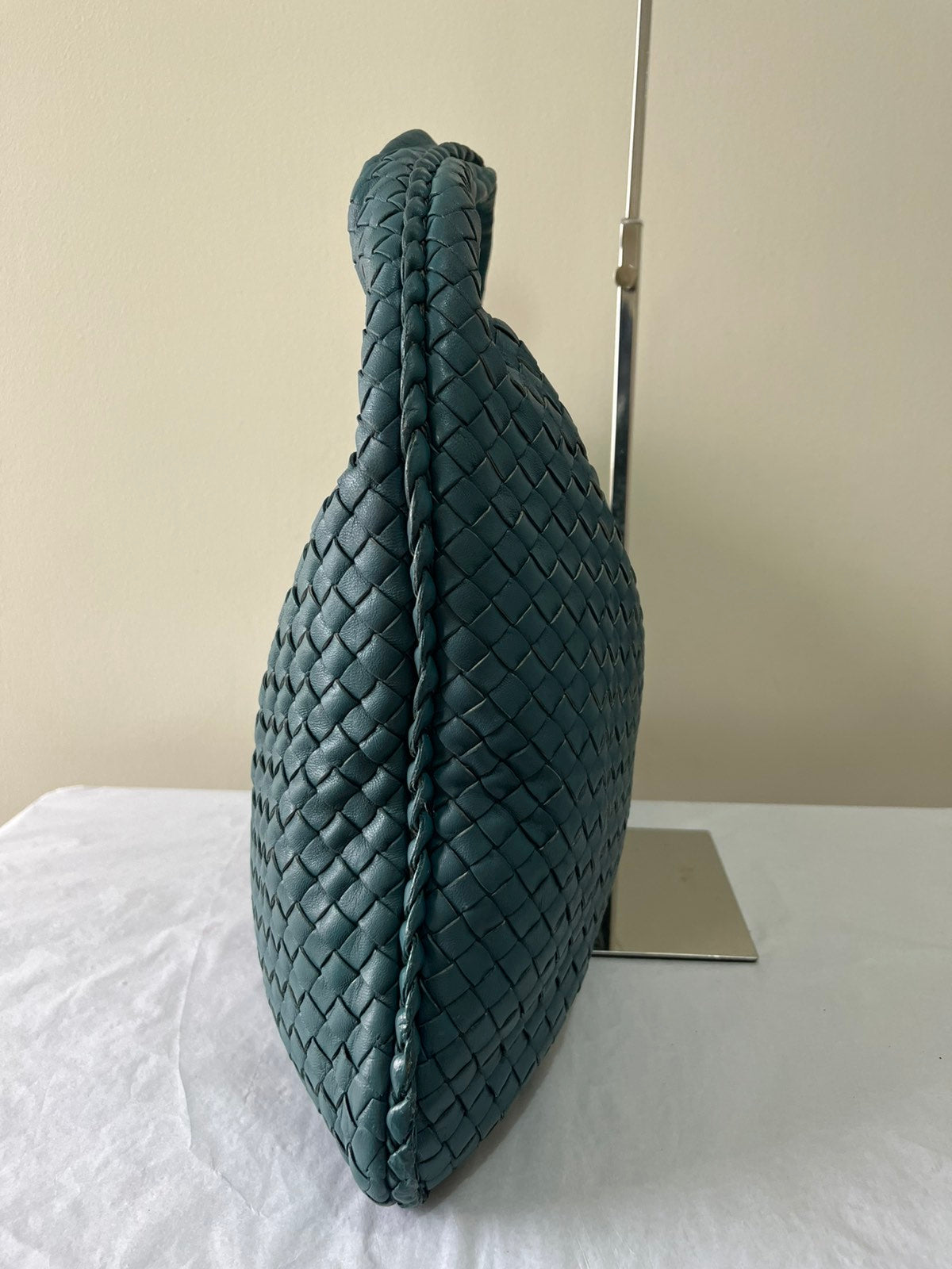 Bottega Venetta Intrecciato Hobo - Teal– 12.2"H x 16.5"L x 2.4"W