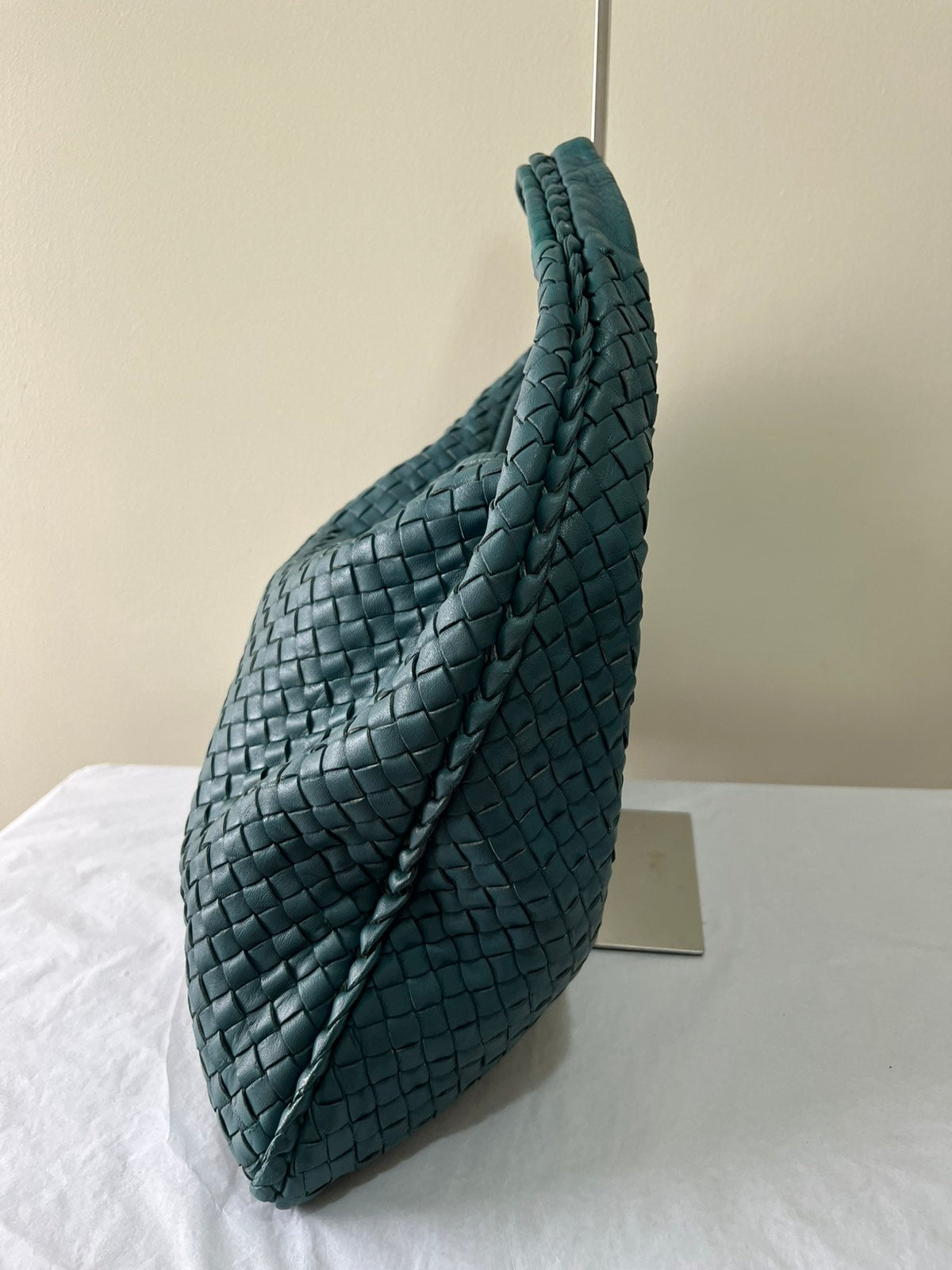 Bottega Venetta Intrecciato Hobo - Teal– 12.2"H x 16.5"L x 2.4"W