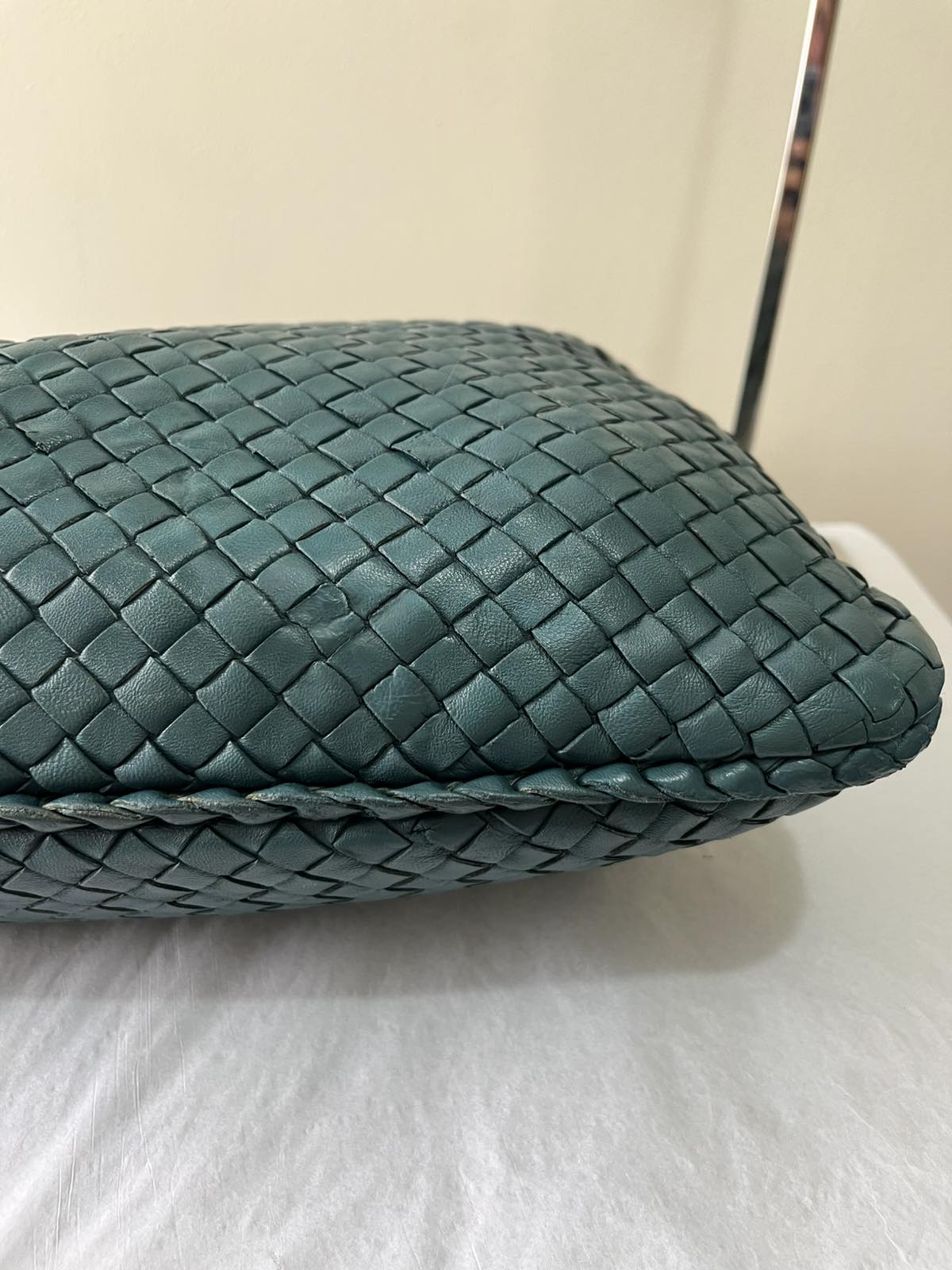 Bottega Venetta Intrecciato Hobo - Teal– 12.2"H x 16.5"L x 2.4"W