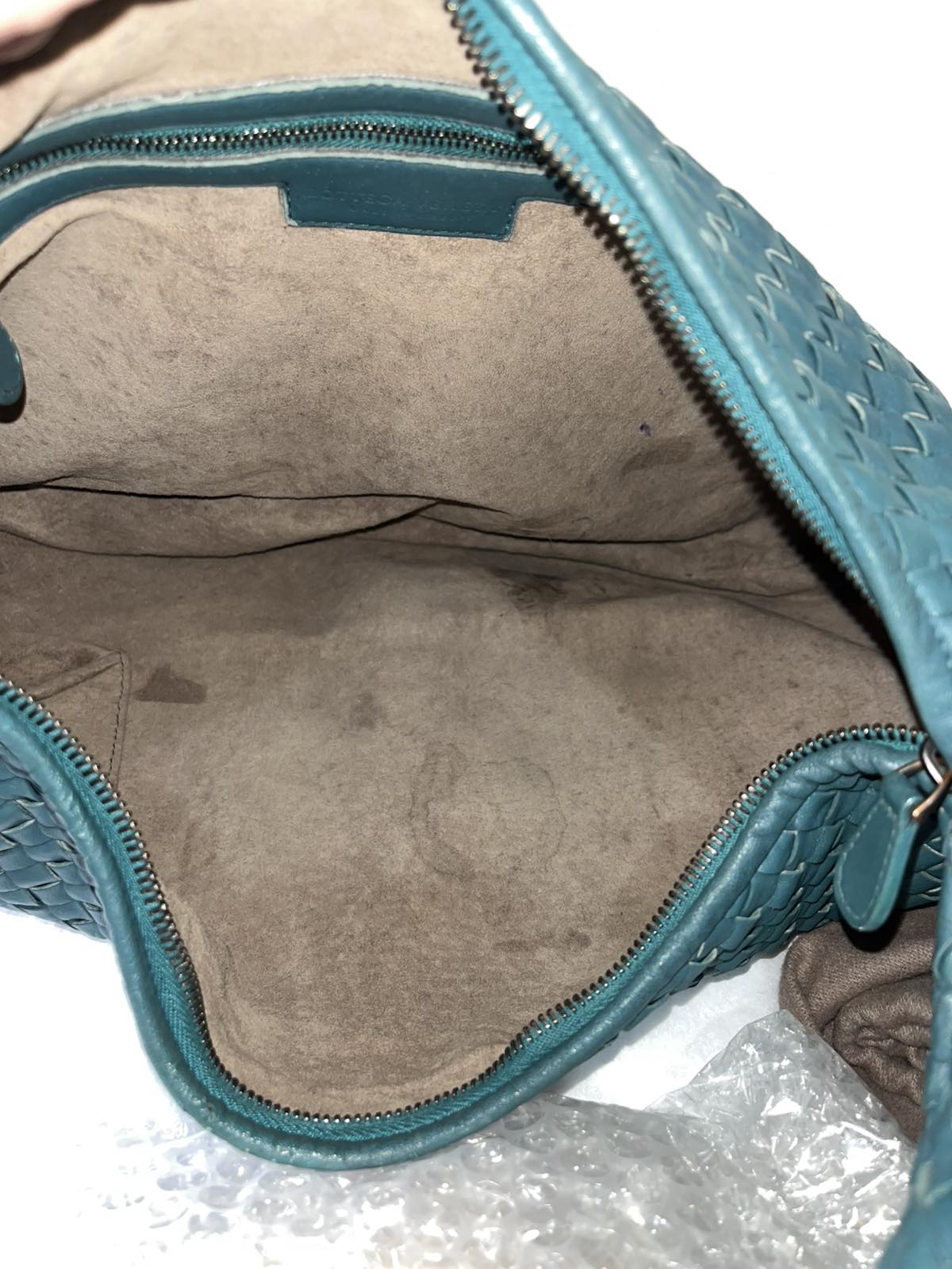 Bottega Venetta Intrecciato Hobo - Teal– 12.2"H x 16.5"L x 2.4"W