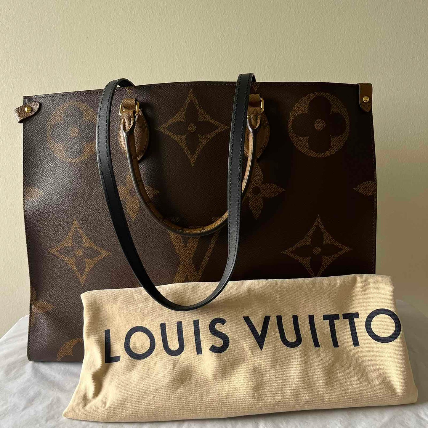 Louis Vuitton OnTheGo Monogram Canvas – 13.4"H x 16.1"L x 7.5"W