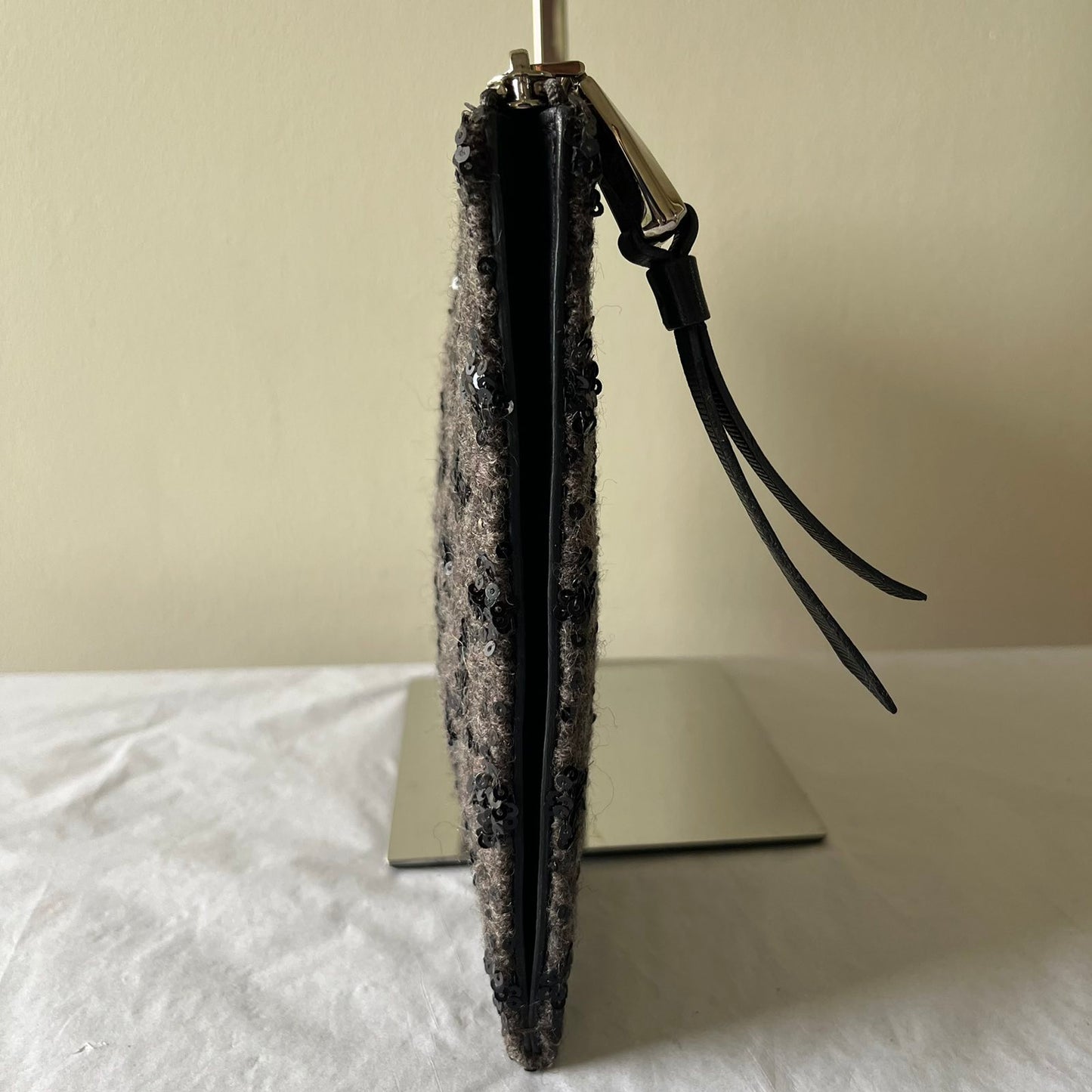 Louis Vuitton Glitter Clutch Bag in Gray – 4.7"H x 9.4"L x 1.6"W
