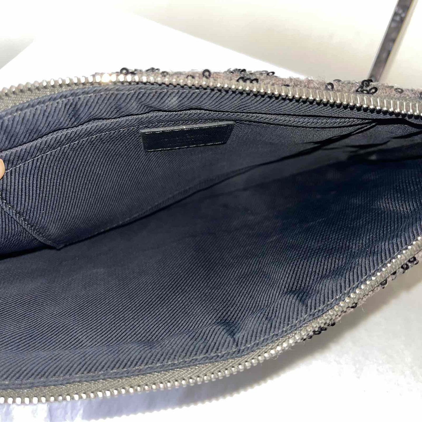 Louis Vuitton Glitter Clutch Bag in Gray – 4.7"H x 9.4"L x 1.6"W