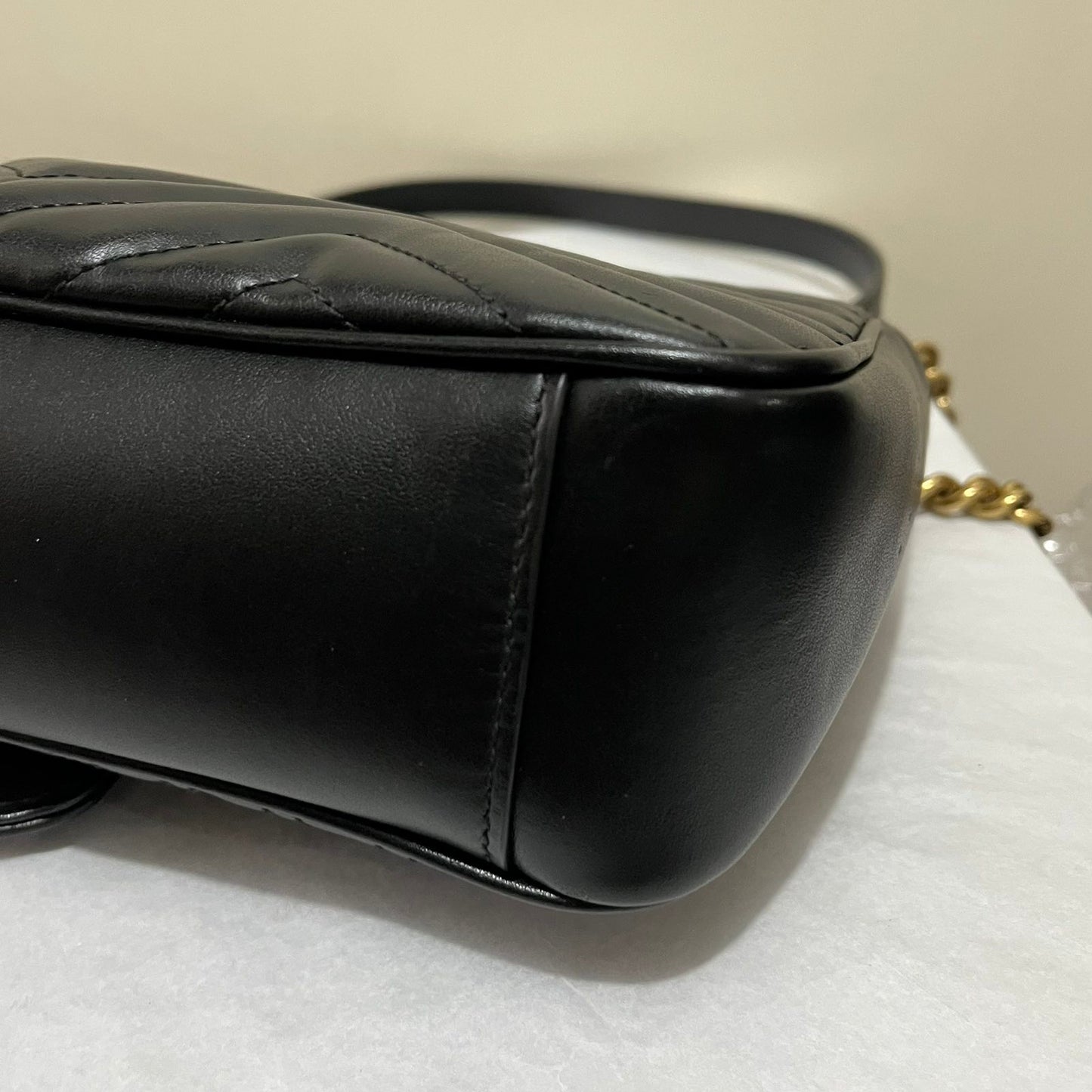 Gucci Marmont Black GHW – 5.5"H x 9.5"L x 3"W