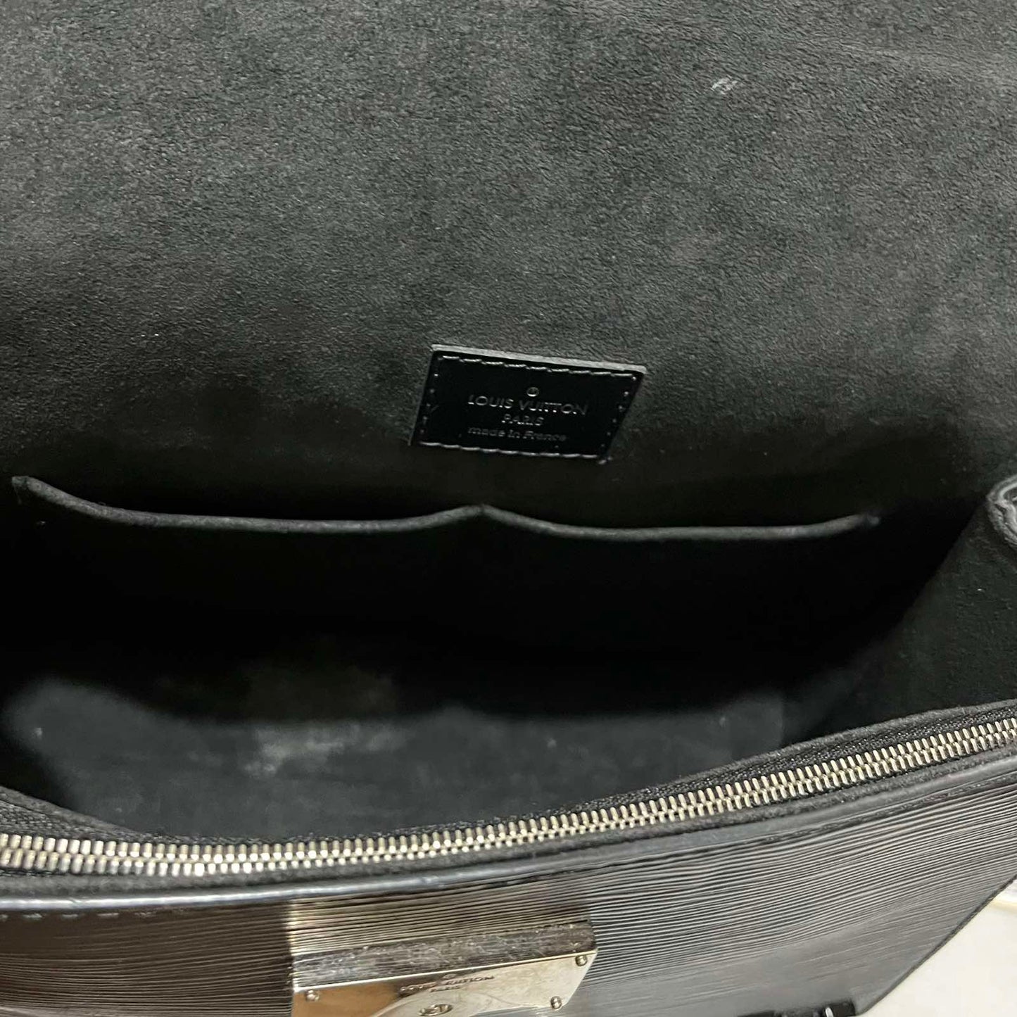 Louis Vuitton Cluny MM Black Epi – 10.2"H x 12.6"L x 4.7"W