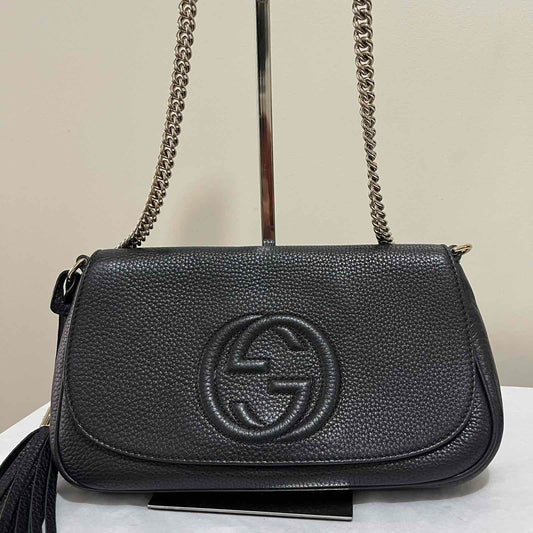 Gucci Soho Sling Bag – 6.7"H x 8.3"L x 2.8"W